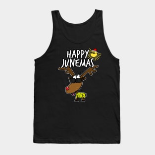 Happy Junemas Christmas June 2021 Summer Rudolf Funny Tank Top